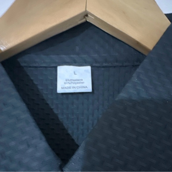 Milano Waffle Knit Black Polo Shirt - Picture 4 of 6